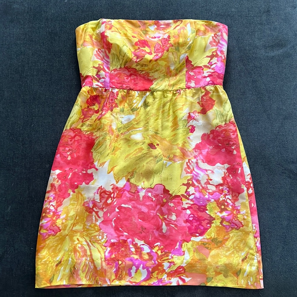 J Crew Strapless Floral Dress - size 8
